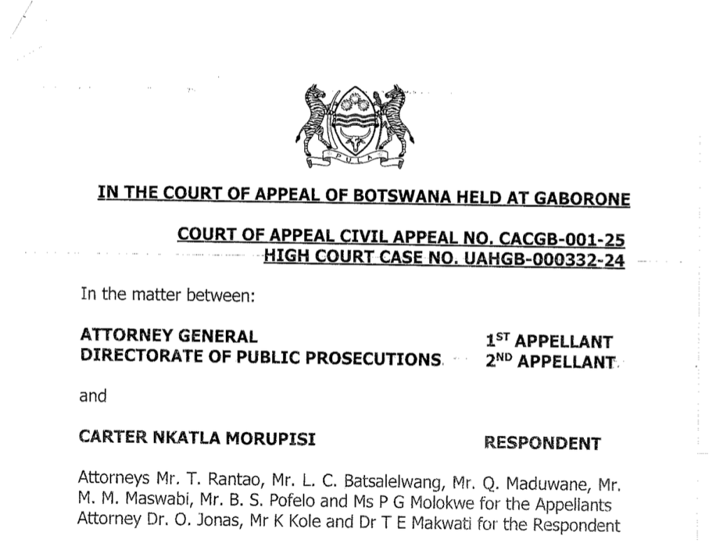 Attorney General v. Carter Morupisi&nbsp;(2025)